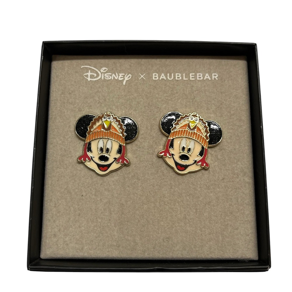 Disney X Baublebar Earrings Mickey Mouse Thanksgiving Turkey Holiday Post
